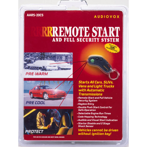 AARS20CS - Three button remote start and security system with plug in shock sensor and starter disable