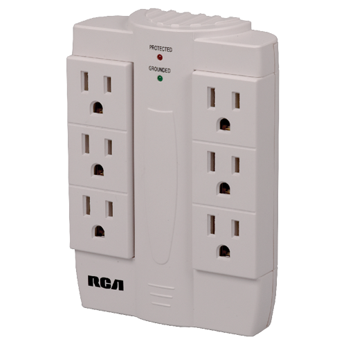 PSWTS6R - 6 swivel outlet surge protector