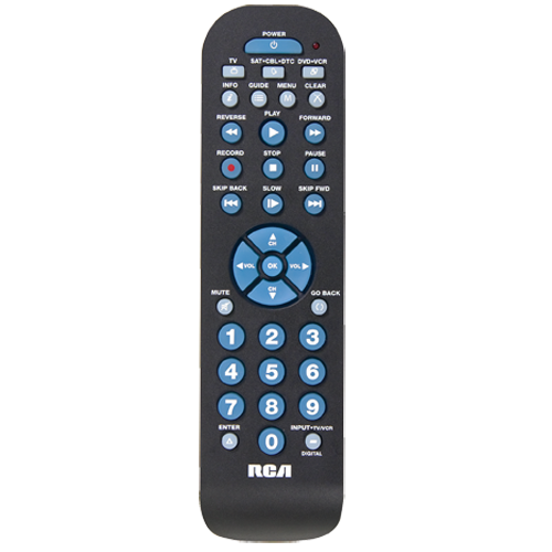 RCR3273N - 3 device universal remote with DVR functions for satellite and cable
